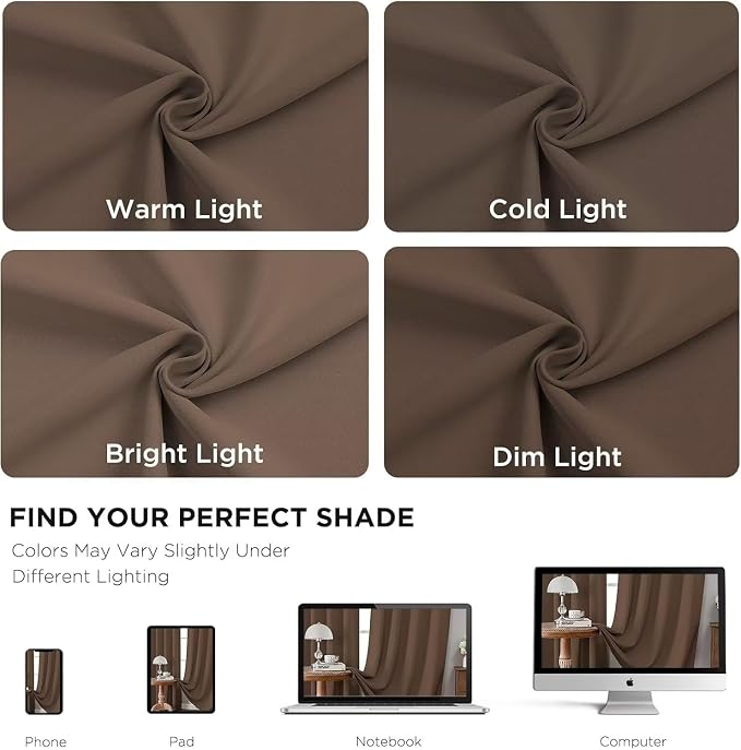Joydeco 90 Inch Curtains for Bedroom, Room Darkening Drapes for Living Room - Image 6