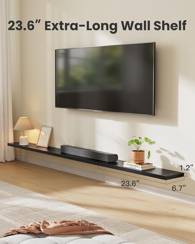 Amada 23.6" Floating Shelves for Wall Decor & Storage, Living Room, 22 lbs - Image 3