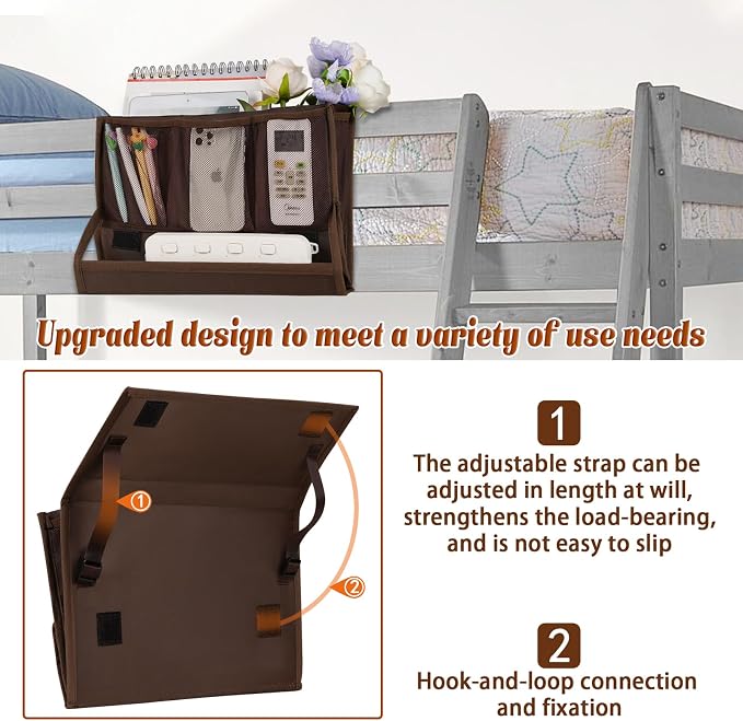 Bedside Caddy Organizer for Dorm Bed Rails - Image 4