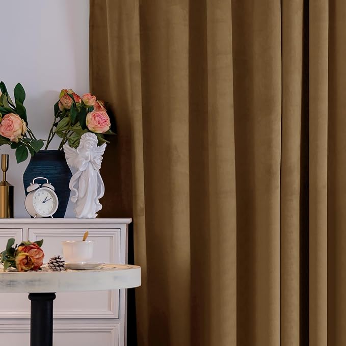 BGment Bronze Brown Velvet Blackout Curtains - Image 8