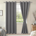 Blackout Curtains for Bedroom 52 x 96 Inch Long Light Grey 2 Panels | Thermal by Hiasan