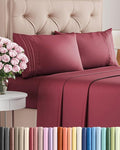 Cal King Size 4 Piece Sheet Set - Comfy Breathable & Cooling Bed Sheets Set - Hotel Luxury Bedding for Women, Men, Kids, Teens, Boys & Girls - Deep Pockets, Soft, Wrinkle Free - Oeko-Tex - Burgundy