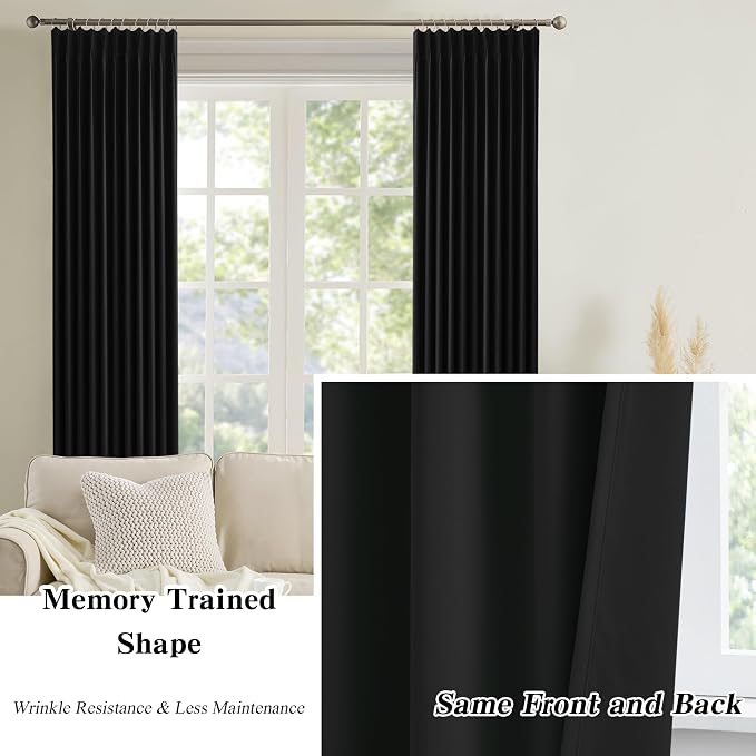 Black Blackout Curtains 150 Inches Long - Image 6