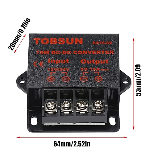MGGi DC/DC 12V 24V to 5V 15A 75W Voltage Reducer Converter Regulator, Step Down Converter Regulator DC to DC Waterproof Power Supply Module Buck Transformer