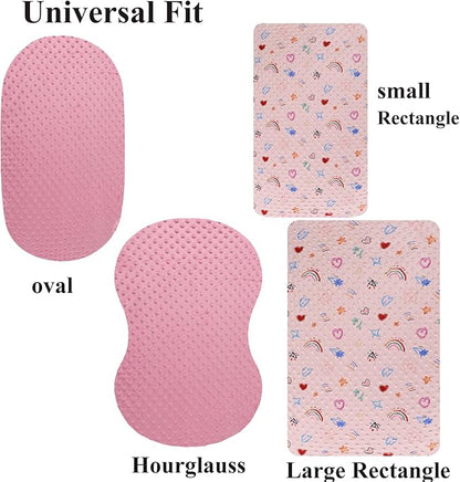 Dot Bassinet Sheet Set 2 Pack Stretch Fitted Cradle Sheets,Ultra Soft,Universal Fit Oval Rectangle Hourglass Pad/Mattress, for Baby Girls and Boys Pink, Love