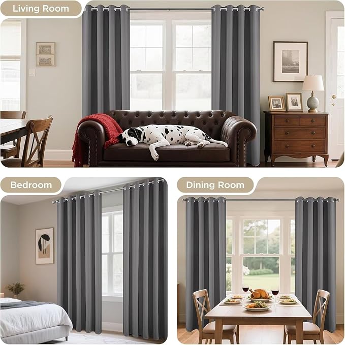 Joydeco Blackout Curtains 63 Inch Length 2 Panels Set, Thermal Insulated Long - Image 5