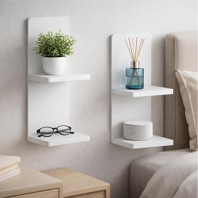 Floating Wall Shelves Set of 2, Modern Storage by FunctionalWoodFurniture