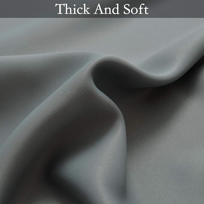 SimpleHome Ombre Gradient Grey White to Gray Curtains - Image 7