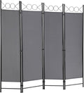4 Panel Room Divider 6FT Steel Frame Screen Folding Privacy Divider by PayLessHere