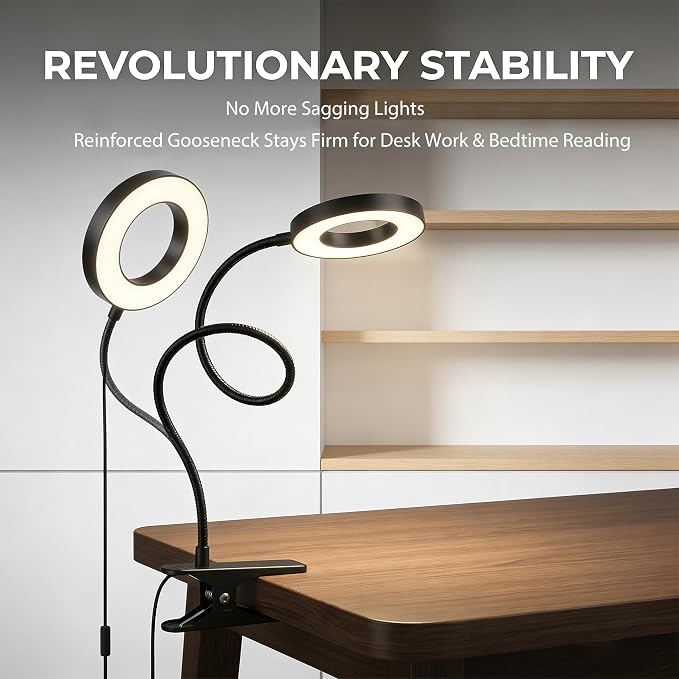 Sunny Power LED Clip On Book Light Eye-Care Bedside Reading Light - Image 4