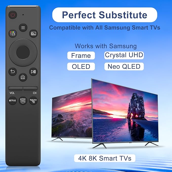 Universal Remote for Samsung TV Remote, Replacement Compatible with All Samsung Smart TV LED QLED UHD LCD HDTV Frame Curved Smart TV