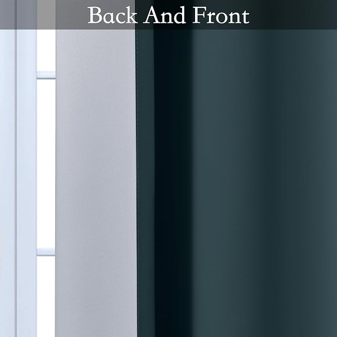 SimpleHome Ombre Stone Blue to Grey White Curtains - Image 6