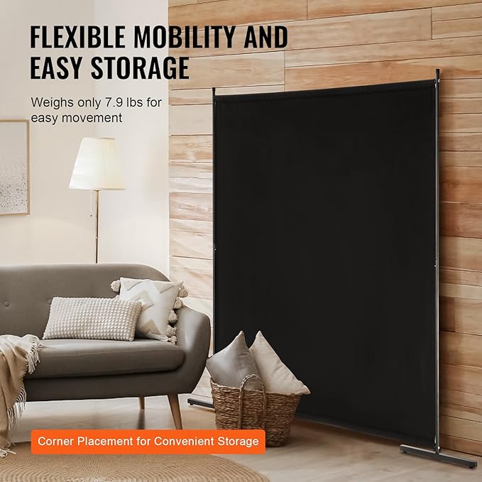VEVOR Room Divider, Single Panel Room Divider, 6FT Privacy Screen Indoor - Image 5