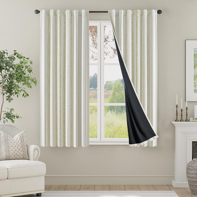 jinchan Boho Blackout Curtains 63 Inch Length by JINCHAN