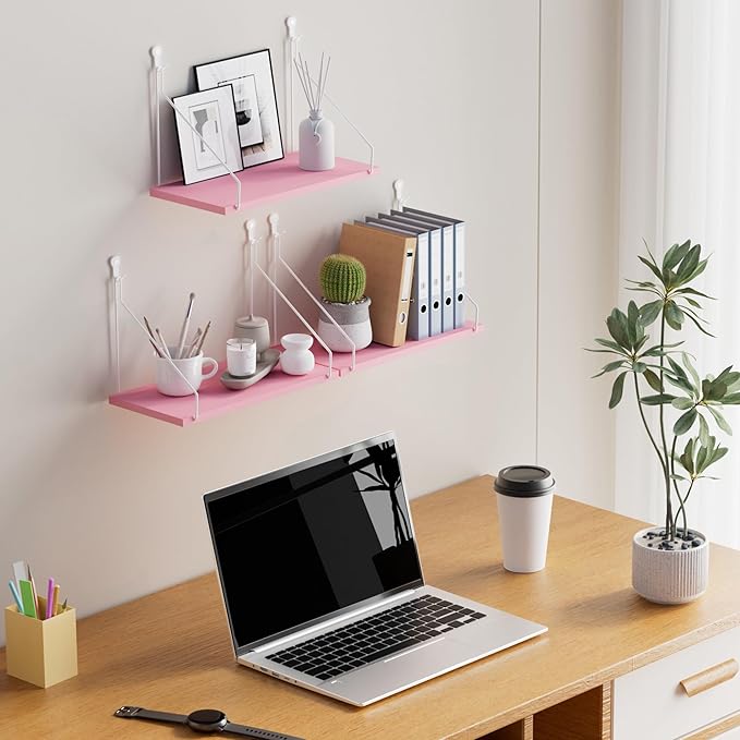 Elevate Your Space with Rustic Wood Floating Shelves Set of 3- Perfect - Image 6