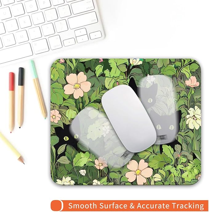 Armanza Square Mouse Pad Cute Cats,Personalized Premium-Textured Custom Mouse Mat Design,Washable Mousepad Lycra Cloth,Non-Slip Rubber Base Computer Mouse Pads for Wireless Mouse