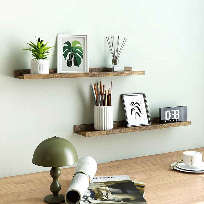 Brown Floating Shelves for Wall Decor, 32 in Shelf - Image 5