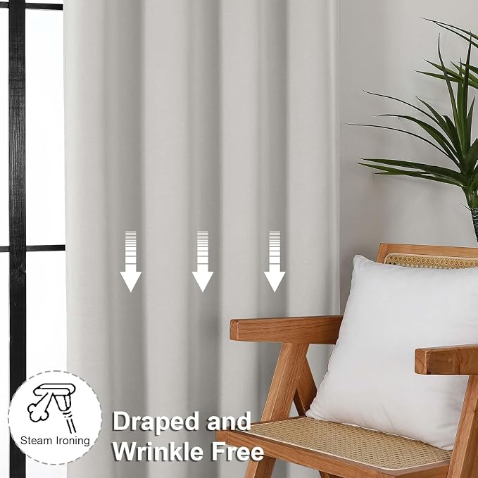 Simplebrand Ava Natural Short Blackout Curtains - Image 7