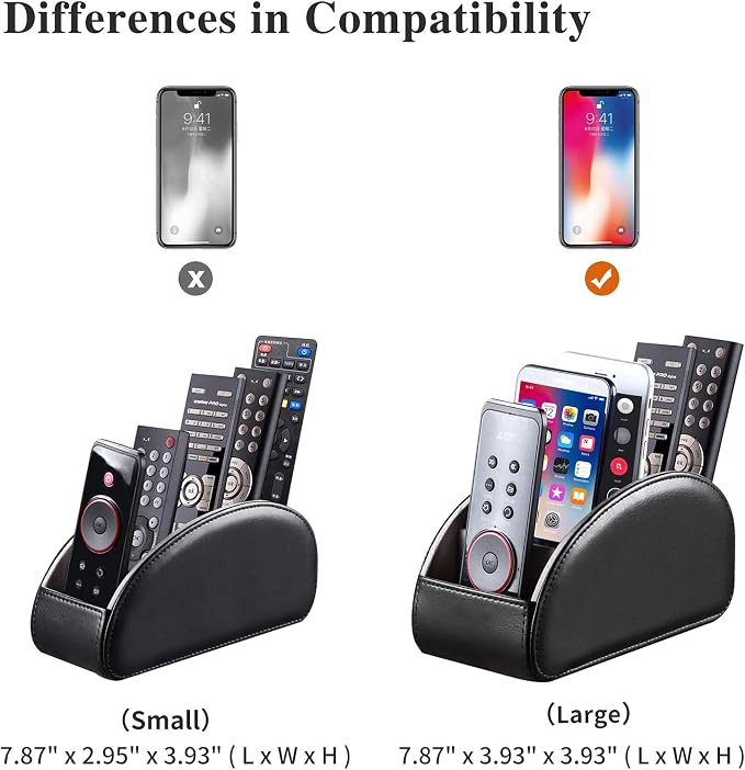 Large PU Leather TV Remote Control Holder Organizer - Image 3