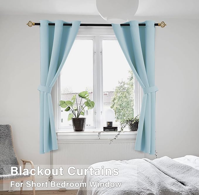 KOUFALL Baby Blue Blackout Curtains - Image 2