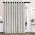 Macochico 100" Wx84 L White Full Blackout Curtains for Sliding Door, Thermal Insulated Drapery for Living Room Bedroom Windows Patio Door, Modern Chenille Grommet Curtains with Tieback 1 Panel