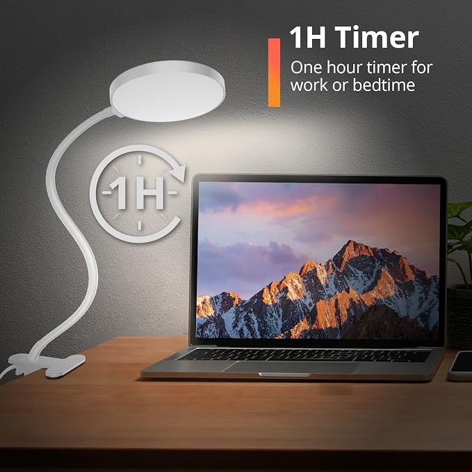 iFalarila Reading Light with Remote, LED Desk Lamp Clip on RA>95 Dimmable - Image 6