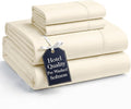 Casa Platino Full Size Sheets, 4 Piece Set (Flat, Fitted and 2 Pillowcases), Pre-Washed Ultra Soft Bed Set, Fade Resistant Full Bed Sheet Set, Cozy Set with Deep Pockets – Ivory