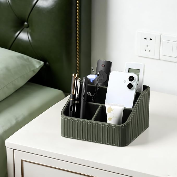 Small Remote Control Holder Bedside Nightstand Organizer Desk Caddy | 4 - Image 2