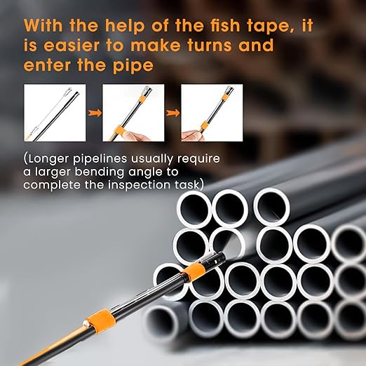 Epicmate Triple Lens Sewer Inspection Camera-Endoscope Camera with Light 50 ft, 5" IPS Sewer Snake Camera with Lights 1080P Industrial Borescope, IP67 Waterproof Plumbing Pipe Snake Camera(32G Card)