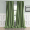 Back Tab Blackout Curtains for High Ceiling Wall Panels 52 by 132 Inch Length by DUALIFE