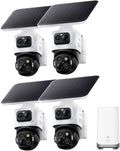 eufy Security eufyCam S4 4-Cam Kit,4K Solar Camera Wireless Outdoor, Triple Lens Bullet-PTZ Cam, 360° View, Cross-Cam Track, Al Recognition, 8X Zoom, Color Night Vision, 0 Monthly Fee, Local Storage