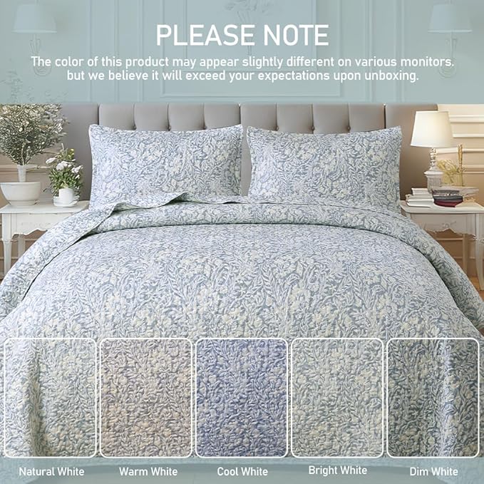 DURLENGEN Botanical Quilt California King Size, Reversible Bedding Set - Image 6