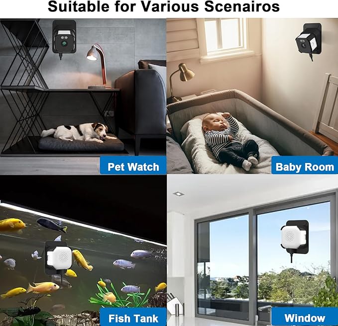2K Window Cameras for Home Security, 2.4GHz & 5GHz WiFi Baby/Pet Camera with Phone APP, BlackLight Color Night Vision Indoor/ Outdoor View Camera with AI Motion Detectio, 2-Way Audio, Window Mount