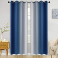 COSVIYA Curtains & Drapes Grommet Ombre Blue Curtains W52 x L96 Inch | Gradient by COSVIYA