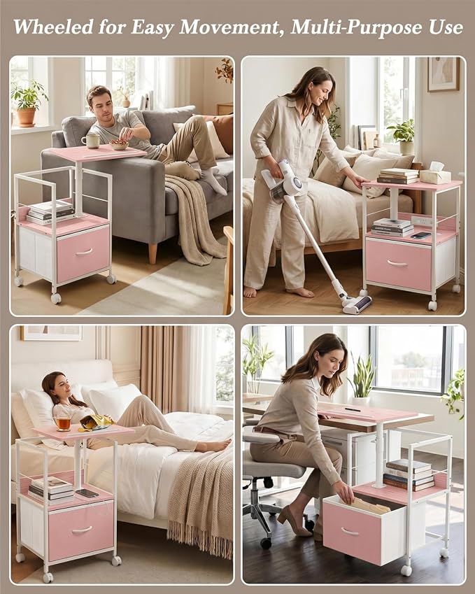 Faesun Swivel Lift Top Nightstand - Image 9