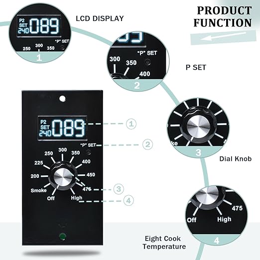 Upgrade Control Board Replacement Compatible with Pit Boss Pellet Grill PB700R1 700FB PB820 PB820d PB340, 440D, Temperature Controller Sensor Probe Kit with Digital Control Panel Kit Replacement Part