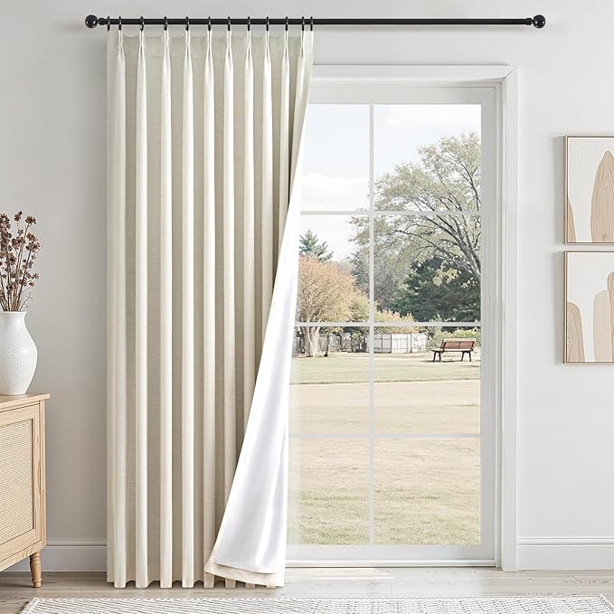 Topfinel Pinch Pleated Curtains Blackout 96 Inches Long, Thermal Insulated Faux by Topfinel