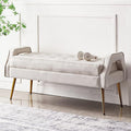 Luxurious End of Bed with den Legs, Bedroom Velvet Upholstered Seat, Comfy by Unknown