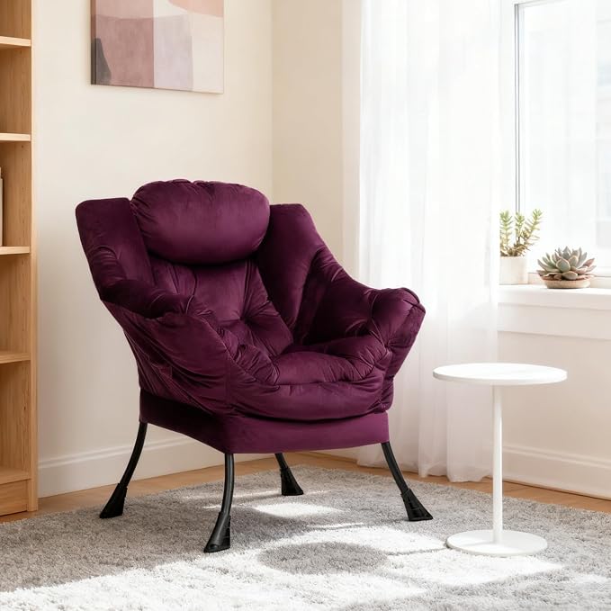 HollyHOME Lazy Chair with Armrest and Side Pocket, Comfy Accent Lounge Chair - Image 6