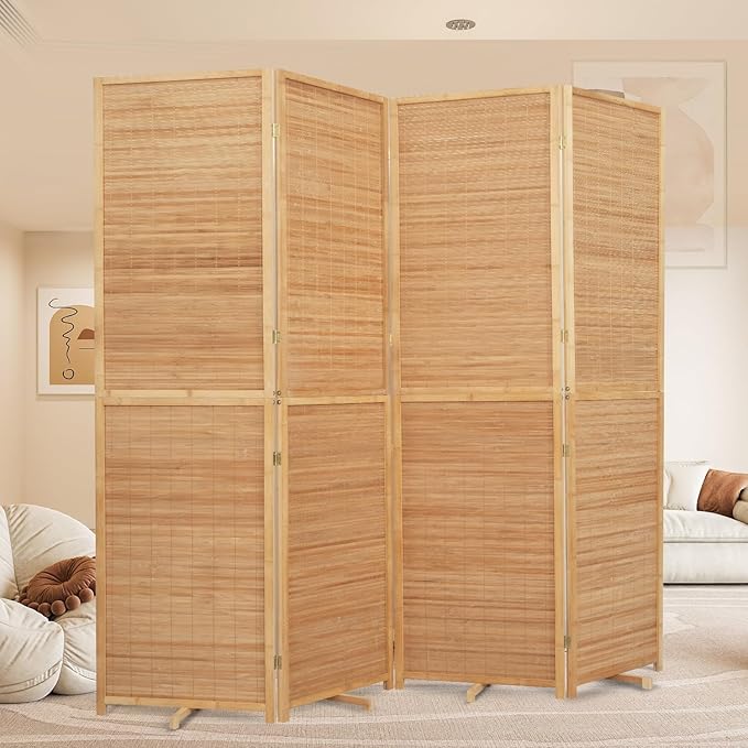 Room Divider Folding Privacy Screens, Hand-Made Natural Bamboo Room Dividers | by HOMSCREENER
