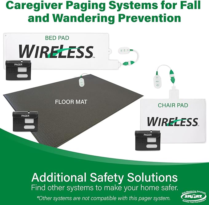 Smart Caregiver Pager System with 2 Call Buttons for Elderly Assistance, Fall Prevention, and Nurse Calling | Wearable Wireless Pager for Patient Help at Home | USA-Based Company and Customer Support