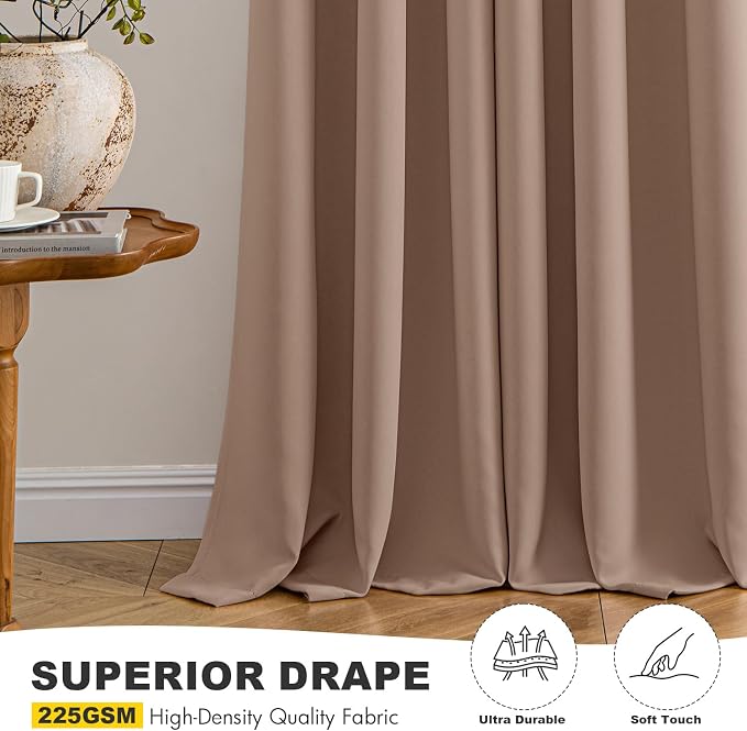 MIULEE Blackout Curtains for Bedroom 2 Panels 40 x 72 Inch Long Cappuccino | - Image 5