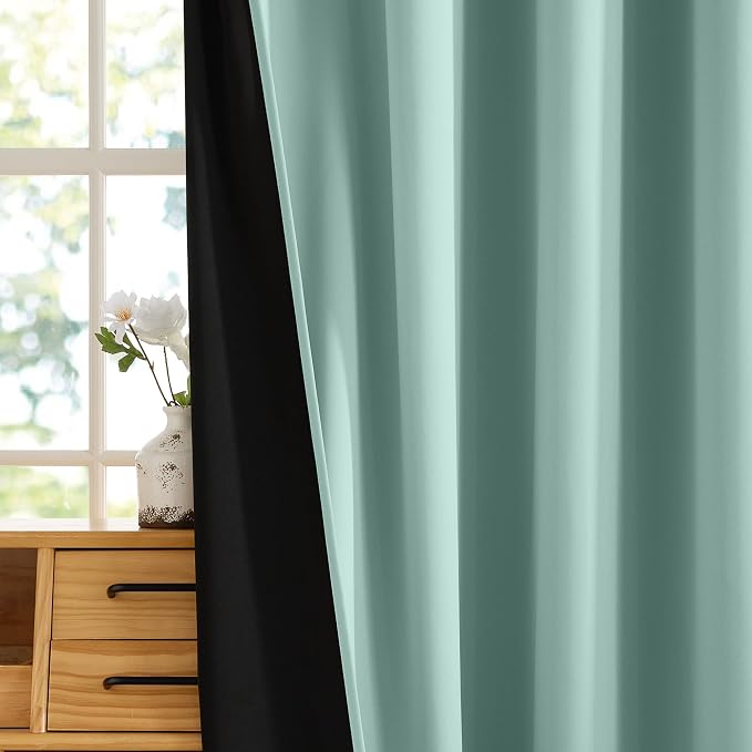 RYB HOME 100% Blackout Curtains 63 inches Length, Thermal Insulated Total Room - Image 7