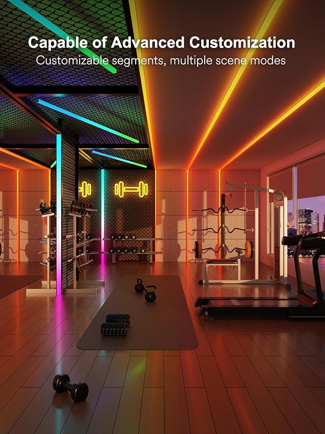 Smart LED Strip Lights with Covers 16.4ft, ‎RGB+WW+CW Strip Light Compatible with Alexa, Cove Lighting with Diffuser Channel, Decor for Under Cabinet, Skirting Lines, Bedroom, Studio