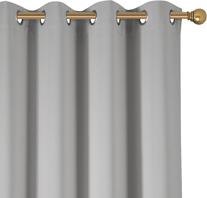 Diraysid Light Grey Grommet Blackout Curtains - Image 6