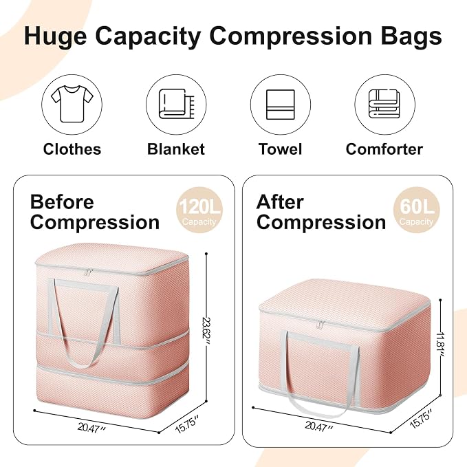 Comforter Storage Bag - 120L Bedding Storage Bags - Image 2