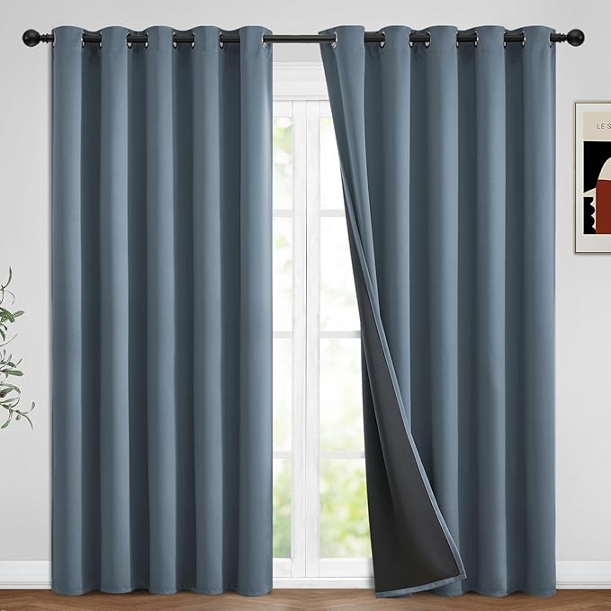 Yakamok Stone Blue Blackout Curtains 84 inches Long by Yakamok
