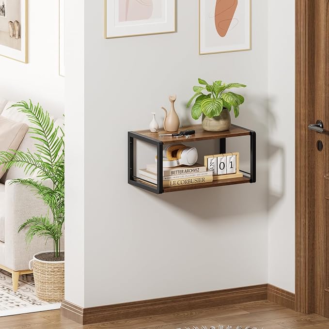 Floating Nightstand, Wood Bedside Shelf Wall Mounted Nightstand - Image 6