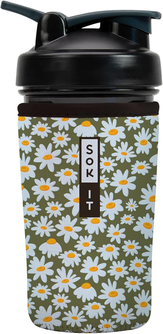 Sok It BotlSok Protein Blender Shaker Bottle Sleeve Insulated Neoprene Cover (Chamomile China, Fits 24oz Blender)