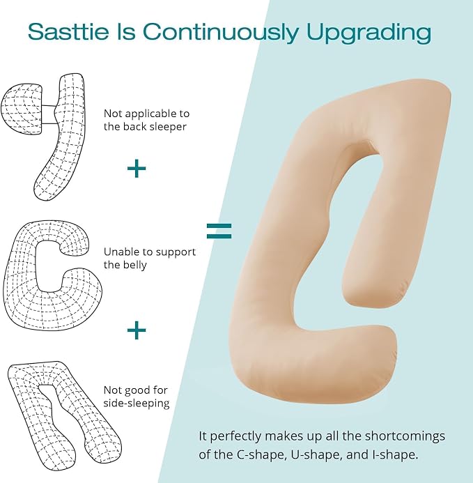 Cooling Pregnancy Pillows for Sleeping, Down Alternative, Removable Cover - Image 4